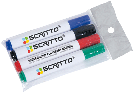 SMAT36 - confezione da 4 pennarelli cancellabili colore: verde,rosso,nero,blu)