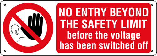 YE1820KS - Sign prohib.self-adhes. NO ENTRY BEYON..