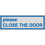 YE96693 - Label silver PLEASE COLSE THE DOOR