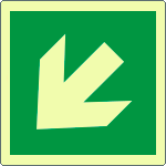 [EL15105XP] EL15105XP - Cartello emergenza freccia diagonale solo simbolo EN ISO 7010