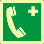[EL15116WP] EL15116WP - Cartello  fotoluminescente telefono di emergenza EN ISO 7010