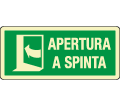 [EL16144WP] EL16144WP - cartello PVC apertura a spinta sinistra  EN ISO 7010
