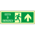 [EL720103KP] EL720103KP - Cartello fotoluminescente uscita emergenza dritto EN ISO 7010