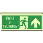 [EL720103SWA] EL720103SWA - Cartello luminescente uscita di emerg.avanti SOSPESA EN ISO 7010