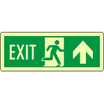 [EL720203XP] EL720203XP - Cartello luminescente DIN "exit" freccia nord EN ISO 7010