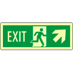 [EL720206XP] EL720206XP - Cartello luminescente DIN Exit freccia dx alto EN ISO 7010