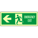 [EL720301WA] EL720301WA - Cartello luminescente DIN Em.Exit freccia sx EN ISO 7010