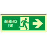 [EL720302KP] EL720302KP - Cartello luminescente DIN Emerg.Exit freccia dx EN ISO 7010
