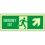[EL720306WP] EL720306WP - Cartello luminescente DIN Emerg.Exit freccia dx alto EN ISO 7010
