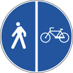 [FLH260092A] FLH260092A - Cartello NF92a PISTA CICLABILE CONTIGUA MARCIAPIEDE