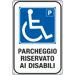 [FLR5679Y] FLR5679Y - cartello lamiera scatolato rifrangente "parchegg.ris.disabili