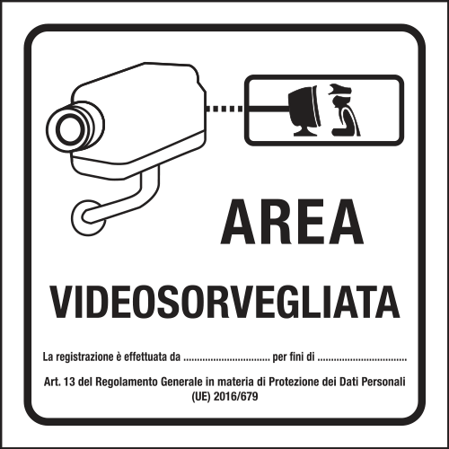 [FLR641518] FLR641518 - Cartello  AREA VIDEOSORVEGLIATA