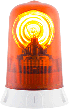 [RA12A] RA12A - Segnalatore rotante base piana 12Vcc aranc