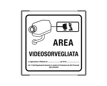 [SEM5008GC] SEM5008GC - segnale all.METAL profilo GRIGIO monofacciale Area Videosorvegliata