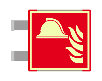 [SEMLE15111BAC] SEMLE15111BAC - segnale luminescente allum.METAL ROSSO bifacciale Presidio Antincendio