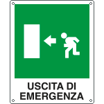 [20105K] 20105K - Cartello salvataggio uscita di emergenza sinistra