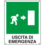 [20106K] 20106K - Cartello salvataggio uscita di emergenza destra