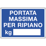 [3105S] 3105S - Etichetta adesiva PORTATA MASSIMA PER RIPIANO