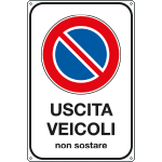 [5633Y] 5633Y - Cartello USCITA VEICOLI non sostare