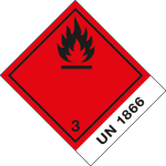 [8205L] 8205L - etichetta 100x120 FLAMMABLE UN 1866
