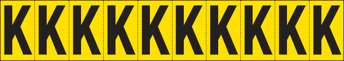 [904K] 904K - Foglio n.10 etichette adesive G/N lettera K