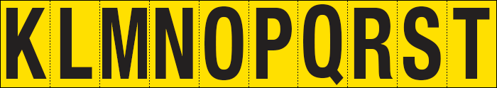 [904KT] 904KT - Foglio n.10 etichette adesive G/N lett.da K a T
