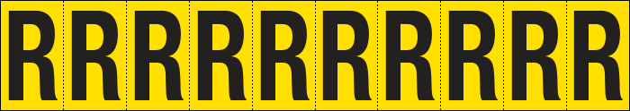 [904R] 904R - Foglio n.10 etichette adesive G/N lettera R