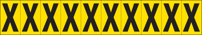 [904X] 904X - Foglio n.10 etichette adesive G/N lettera X