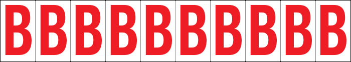 [914B] 914B - Foglio n.10 etichette adesive B/R lettera B