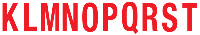 [914KT] 914KT - Foglio n.10 etichette adesive B/R lett.da K a T