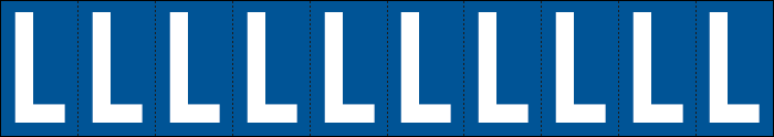 [924L] 924L - Foglio n.10 etichette adesive B/B lettera L