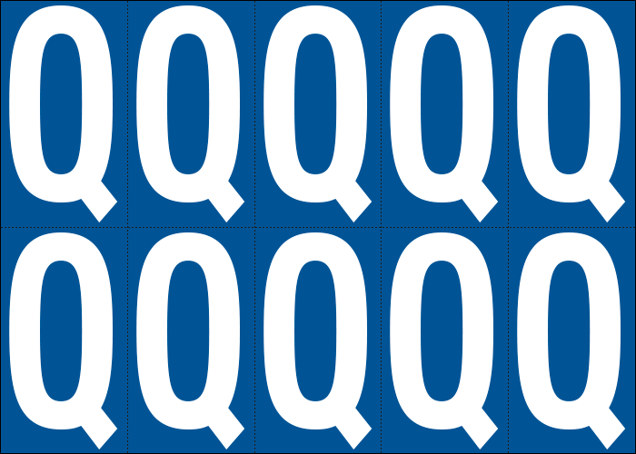 [925Q] 925Q - Foglio n.10 etichette adesive B/B lettera Q