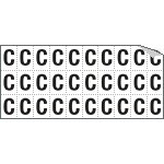 [933C] 933C - Foglio n.30 etichette adesive B/N lettera C