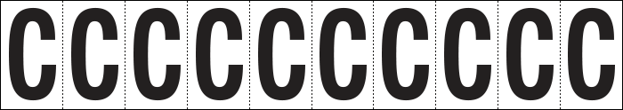 [934C] 934C - Foglio n.10 etichette adesive B/N lettera C
