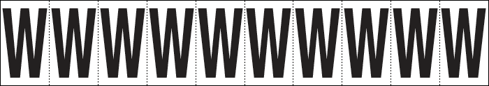 [934W] 934W - Foglio n.10 etichette adesive B/N lettera W