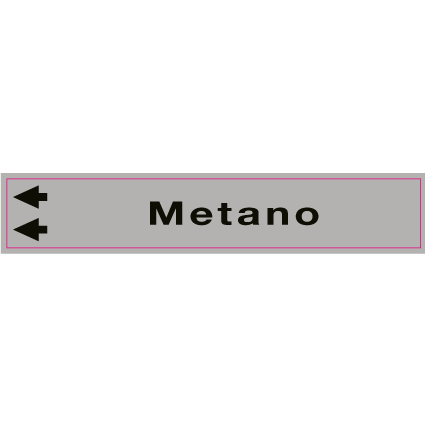 [99A231NAS] 99A231NAS - foglio da 5 etichette fondo grigio"METANO" freccia sinistra