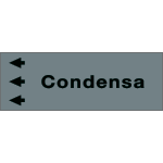 [99A662NDS] 99A662NDS - foglio da 5 etichette fondo grigio "CONDENSA" sinistra