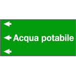[99A672NES] 99A672NES - foglio da 5 etichette fondo verde "ACQUA POTABILE" sinistra