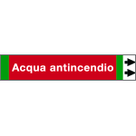 [99B212NAD] 99B212NAD - foglio da 5 etichette fondo rosso  "ACQUA ANTINCENDIO" freccia dx