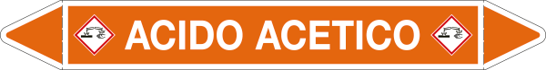 [99C020B] 99C020B - foglio da 5 etichette autoadesive con frecce e simboli ACIDO ACETICO