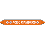 [99C030A] 99C030A - foglio da 5 etichette autoadesive con frecce+simb ACIDO CIANIDRICO