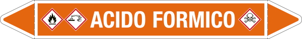 [99C050A] 99C050A - foglio da 5 etichette autoadesive con frecce+simboli ACIDO FORMICO