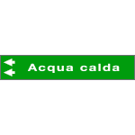 [99C750NAS] 99C750NAS - foglio da 5 etichette fondo VERDE  "ACQUA CALDA"freccia sx
