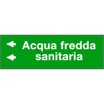 [99C860NBS] 99C860NBS - foglio da 5 etichette fondo verde" ACQUA FREDDA SANITARIA freccia sx