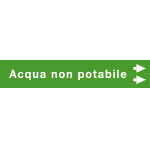 [99C880NAD] 99C880NAD - foglio da 5 etichette fondo verde "ACQUA NON POTABILE" freccia dx