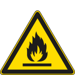 [E1102KS] E1102KS - Etichetta adesiva pericolo infiammabilita' EN ISO 7010