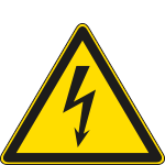 [E1107KS] E1107KS - Etichetta adesiva pericolo tensione EN ISO 7010