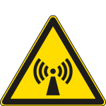 [E1128W] E1128W - Cartello pericolo radiazioni non ionizzanti solo simbolo EN ISO 7010