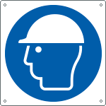 [E1352X] E1352X - Cartello obbligo uso casco di protezione solo simbolo EN ISO 7010