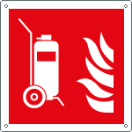 [E15165W] E15165W - Cartello antincendio estintore carrellato EN ISO 7010 F009